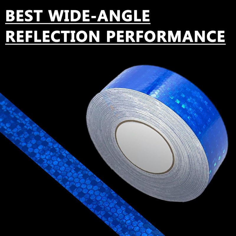 SWRT Reflective Tape 2 Inch x 30 Feet DOT-C2 Shining Star Fade Resistant Blue Reflective Tape Outdoor Waterproof Strong Adhesive Safety Warning Tape Reflector Conspicuity Tape for Trailer Trucks Bike - Image 4